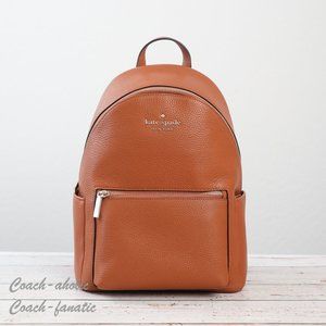 NWT Kate Spade Leila Pebbled Leather Medium Dome Backpack in Warm Gingerbread